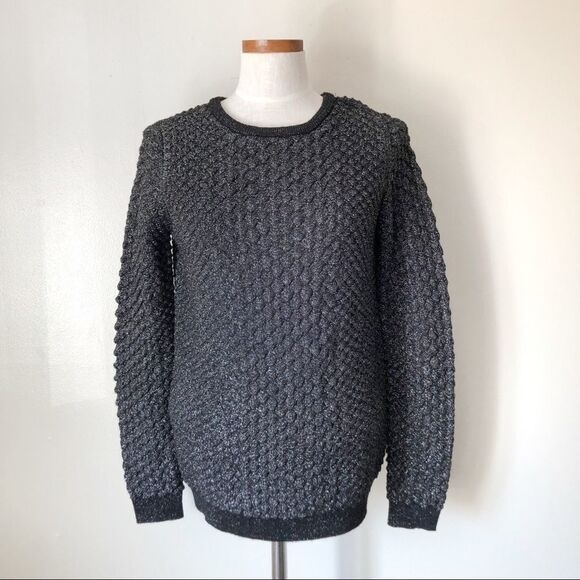 & Other Stories Crewneck textured Metallic sweater XS preowned - Picture 2 of 6